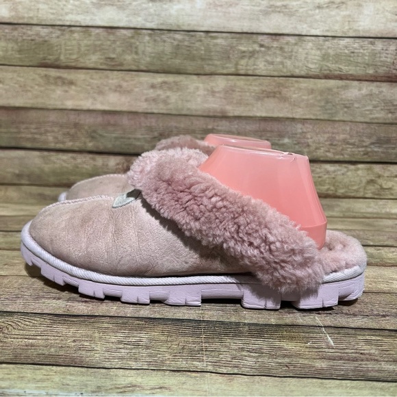Ugg Pink Suede Coquette Slippers - Picture 1 of 8